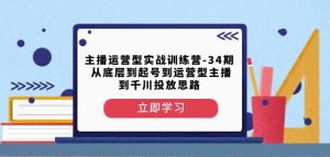 主播运营型实战训练营-第34期从底层到起号到运营型主播到千川投放思路-八爪鱼资源库