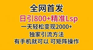 全网首发!日引800+精准老色批,一天变现2000+,独家引流方法,可矩阵操作【揭秘】-八爪鱼资源库