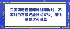 谁做过这么简单的项目?只需要看看视频就能赚到钱,不差钱的富豪还能换成实物,赚钱就是这么简单!【揭秘】-八爪鱼资源库