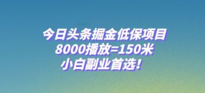 今日头条掘金低保项目，8000播放=150米，小白副业首选【揭秘】-八爪鱼资源库