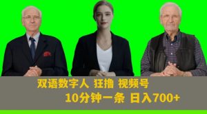 Ai生成双语数字人狂撸视频号,日入700+内附251G素材【揭秘】-八爪鱼资源库