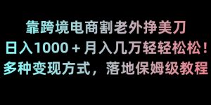 靠跨境电商割老外挣美刀,日入1000+月入几万轻轻松松!多种变现方式,落地保姆级教程【揭秘】-八爪鱼资源库