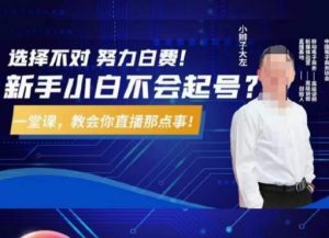 大左教您从0到1做直播带货,选择不对,努力白费,5小时课程搞定那点事,解决你起号问题-八爪鱼资源库