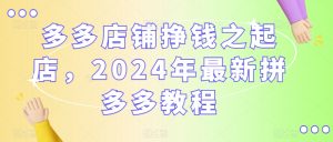 多多店铺挣钱之起店，2024年最新拼多多教程-八爪鱼资源库