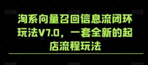 淘系向量召回信息流闭环玩法V7.0,一套全新的起店流程玩法-八爪鱼资源库