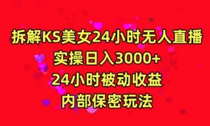 利用快手24小时无人美女直播,实操日入3000,24小时被动收益,内部保密玩法【揭秘】-八爪鱼资源库