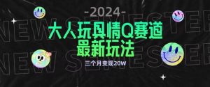 全新大人玩具情Q赛道合规新玩法,公转私域不封号流量多渠道变现,三个月变现20W【揭秘】-八爪鱼资源库