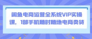 闲鱼电商运营全系统VIP实操课,1部手机随时随地电商卖货-八爪鱼资源库