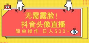 无需露脸,Ai头像直播项目,简单操作日入500+【揭秘】-八爪鱼资源库