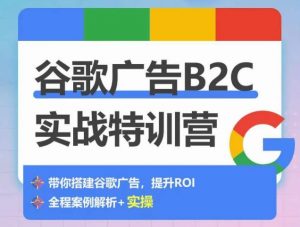 谷歌广告B2C实战特训营,500+谷歌账户总结经验,实战演示如何从0-1搭建广告账户-八爪鱼资源库