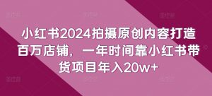 小红书2024拍摄原创内容打造百万店铺，一年时间靠小红书带货项目年入20w+-八爪鱼资源库