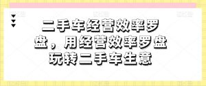二手车经营效率罗盘,用经营效率罗盘玩转二手车生意-八爪鱼资源库