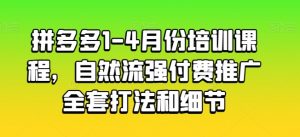 拼多多1-4月份培训课程，自然流强付费推广全套打法和细节-八爪鱼资源库