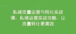 私域流量运营与转化实战课,私域运营实战攻略,让流量转化更高效-八爪鱼资源库