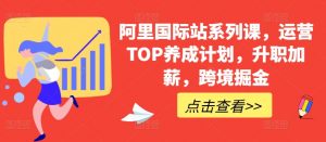 阿里国际站系列课,运营TOP养成计划,升职加薪,跨境掘金-八爪鱼资源库