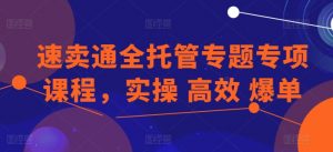 速卖通全托管专题专项课程,实操 高效 爆单-八爪鱼资源库