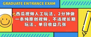 西瓜视频写字玩法,2分钟做一条纯原创视频,不违规长期玩法,单日收益几张-八爪鱼资源库