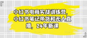 小红书电商实战训练营,小红书笔记带货和无人直播,24年新课-八爪鱼资源库