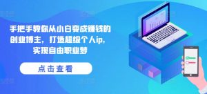 手把手教你从小白变成赚钱的创业博主,打造超级个人ip,实现自由职业梦-八爪鱼资源库