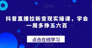 抖音直播拉新变现实操课，学会一周多挣五六百-八爪鱼资源库