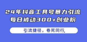 24年抖音工具号暴力引流,每日被动300+创业粉,创业粉捷径,卷死同行【揭秘】-八爪鱼资源库