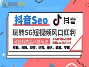 抖音SEO引流培训课程-抓住抖音风口,实现搜索排名,获取精准流量,快速成交变现-八爪鱼资源库