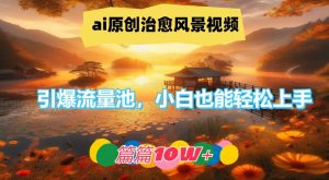 ai原创治愈风景视频,引爆流量池,小白也能轻松上手,篇篇10w+【揭秘】-八爪鱼资源库