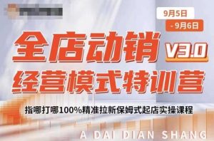 全店动销经营模式特训营,指哪打哪100%精准拉新保姆式起店实操课程-八爪鱼资源库