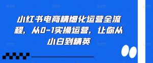 小红书电商精细化运营全流程,从0-1实操运营,让你从小白到精英-八爪鱼资源库
