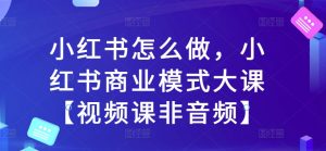 小红书怎么做,小红书商业模式大课【视频课非音频】-八爪鱼资源库