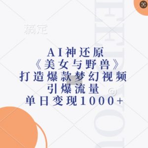 AI神还原《美女与野兽》,打造爆款梦幻视频,引爆流量,单日变现1k-八爪鱼资源库