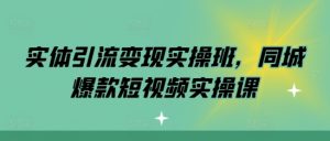 实体引流变现实操班,同城爆款短视频实操课-八爪鱼资源库