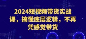 2024短视频带货实战课，搞懂底层逻辑，不再凭感觉带货-八爪鱼资源库