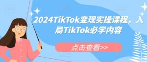 2024TikTok变现实操课程，入局TikTok必学内容-八爪鱼资源库