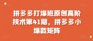 拼多多打爆班原创高阶技术第41期,拼多多小爆款矩阵-八爪鱼资源库