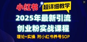 2025年最新小红书引流创业粉实战课程【超详细教学】小白轻松上手,月入1W+,附小红书养号SOP-八爪鱼资源库