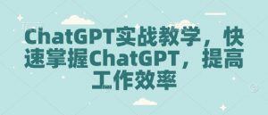 ChatGPT实战教学,快速掌握ChatGPT,提高工作效率-八爪鱼资源库