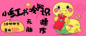 小红书冷知识账号,无脑复制粘贴,5分钟即可变现3张-八爪鱼资源库