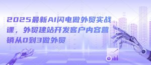 2025最新AI闪电做外贸实战课,外贸建站开发客户内容营销从0到3做外贸-八爪鱼资源库