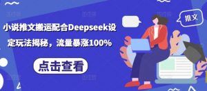 小说推文搬运配合Deepseek设定玩法揭秘,流量暴涨100%-八爪鱼资源库