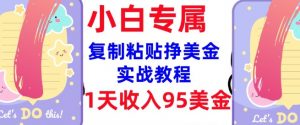 复制粘贴挣美金,0门槛,1天收入95美刀,3分钟学会,内部教程(首次公开)-八爪鱼资源库