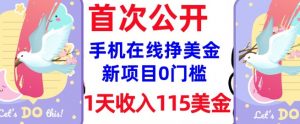 在线挣美金新项目,0门槛,1天收入115美刀,无脑操作,真正被动收入-八爪鱼资源库
