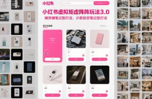 小红书虚拟矩阵玩法3.0,铺货铺笔记型打法,少款狂怼笔记型打法-八爪鱼资源库